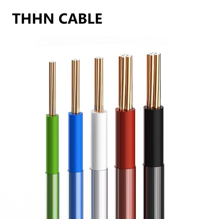 THHN THWN TW Building Cable and Wirings showing colorful insulated electrical wires with exposed copper conductors