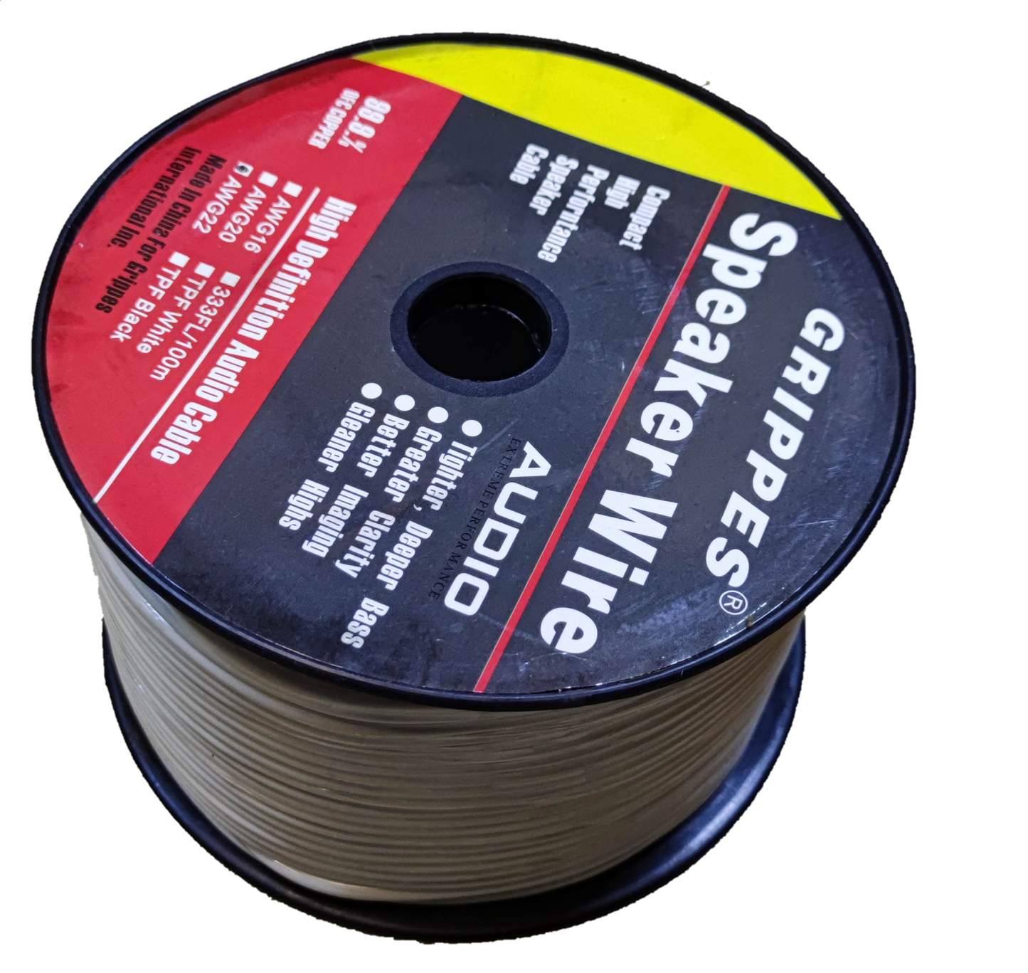 Grippes Speaker Wire AWG 22/2 Pre-Cut White (100 meters per roll) 0.30mm Copper strands, Pre Cut