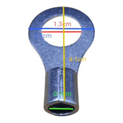 local Terminal Lugs Ring Type Without Insulation 14mm (4Pcs + 4Pcs Free) , Ring Terminal Lugs,  Round Terminal Lugs
