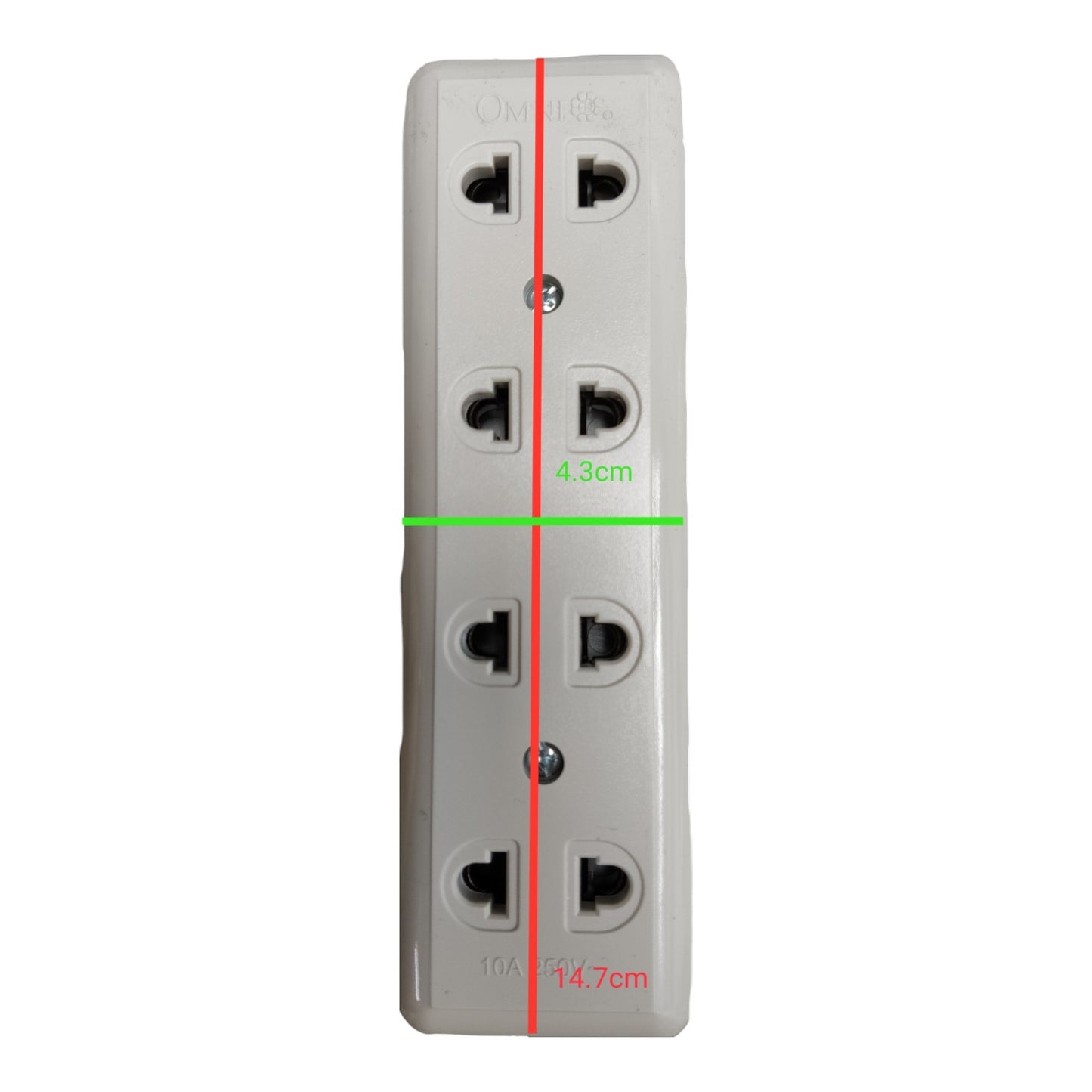 Omni  4 Gang Flat Pin and Round Extension Outlet Surface Type Outlet  WSO-004
