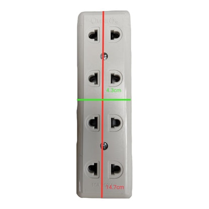Omni  4 Gang Flat Pin and Round Extension Outlet Surface Type Outlet  WSO-004