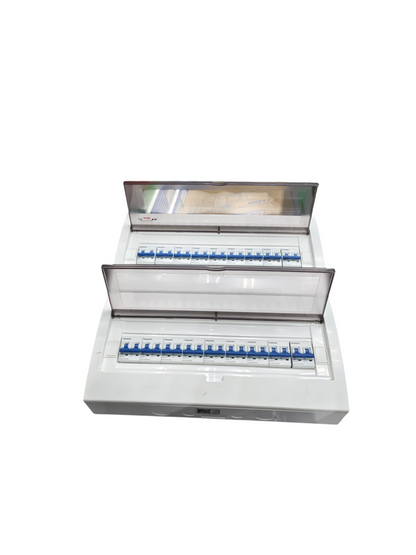 Panel Board 63A 2 Pole Main Miniature Circuit Breaker with 17 Branches 2 Pole  Miniature Circuit Breaker 32 Ways Surface Type Panel Box ZY with 17 Bus Bar 2 Pole (Panasonic Breakers)