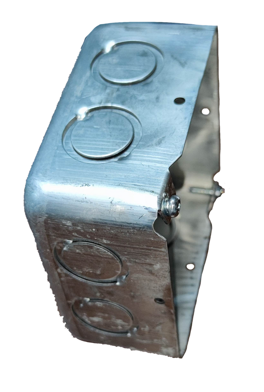 Royu 4x4 Junction Box Metal AWG 18 REMUB03A, 4x4 Square Box 1mm Thickness ( 4" x 4" x 2" - 1/8")