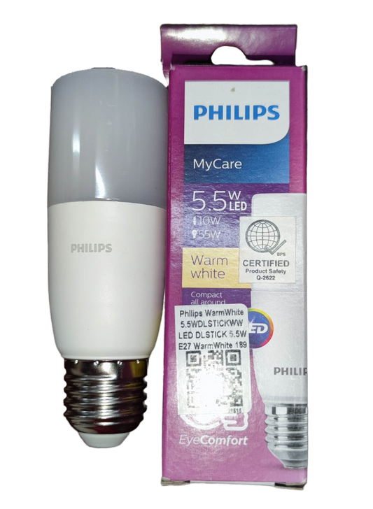 Philips 5.5W LED Stick E27 220V 3000K Warm White or Daylight Eye Comfort My Care