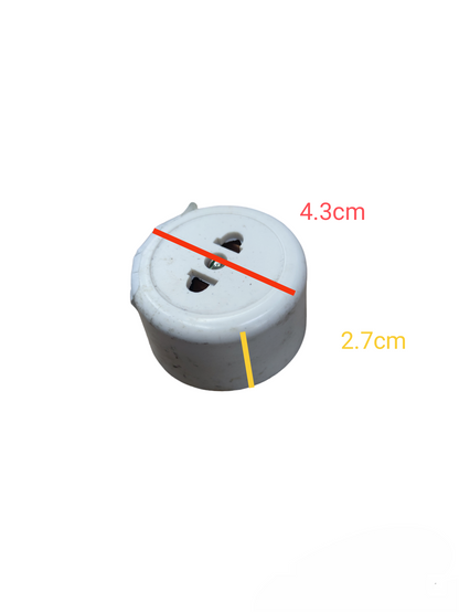 1 Gang Round White 5A 220V power point socket with circular design and compact size