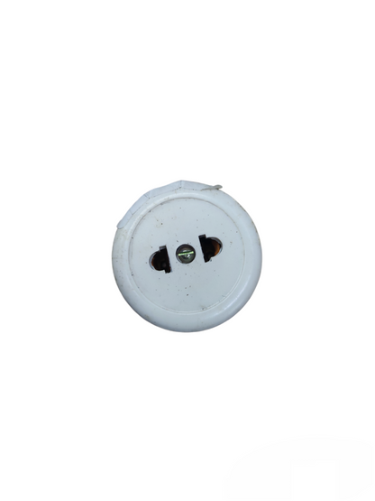 1 Gang Round White 5A 220V power socket with two-pin plug made in China