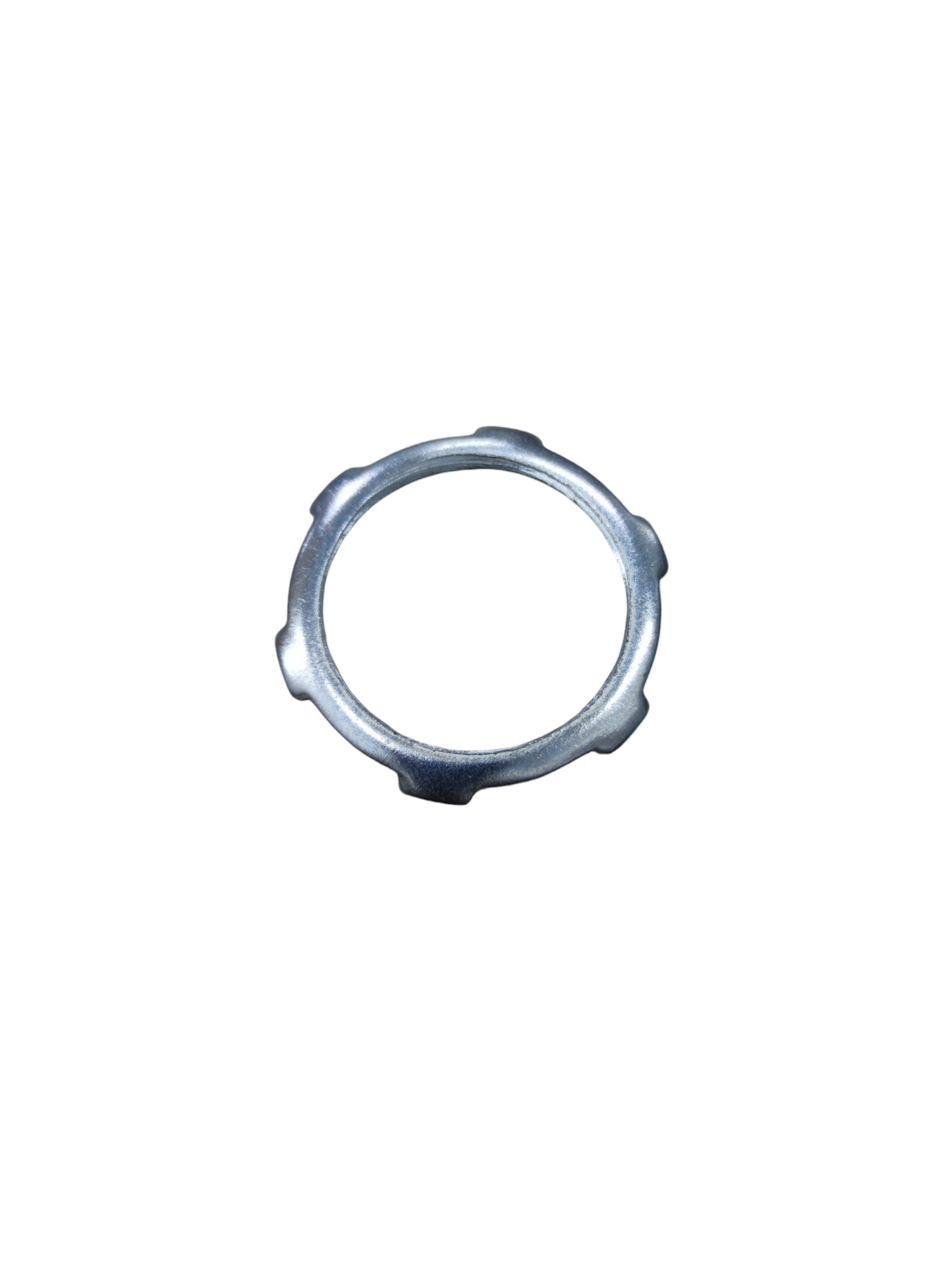1 Inch Locknut for IMC Pipes made of durable metal with a round design for secure fittings