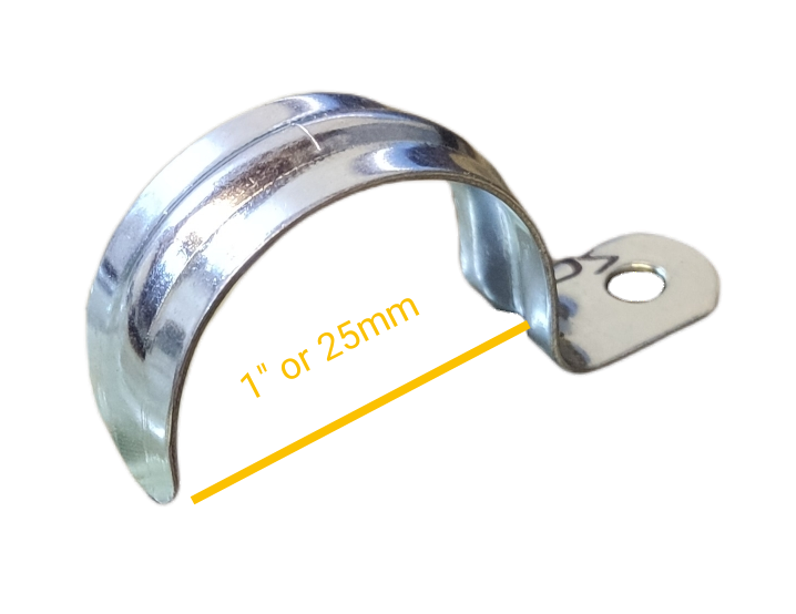 1 inch metal pipe Malleable clamp made of durable metal with a smooth finish and mounting hole