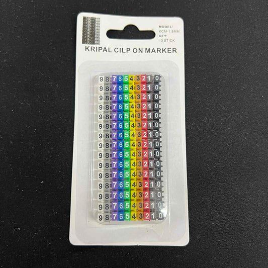 Cable Marker Clip On 0-9 Assorted Color 1.5MM
