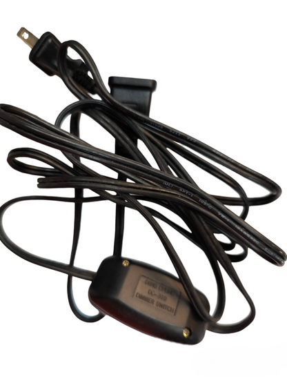 Local 100W dimmer switch with AC cord featuring inline control and black power cable