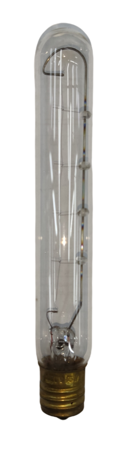 Denko 10W E17 220V Tubular Filament Bulb featuring a clear glass design and vintage style filament