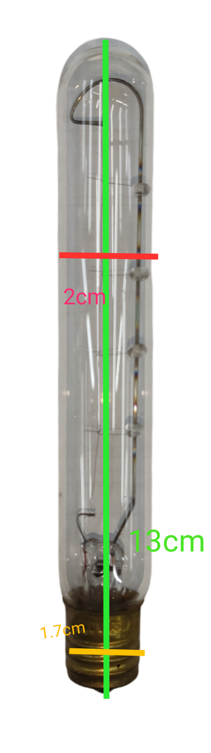 Denko 10W E17 220V Tubular Filament Bulb with a clear design and elongated shape