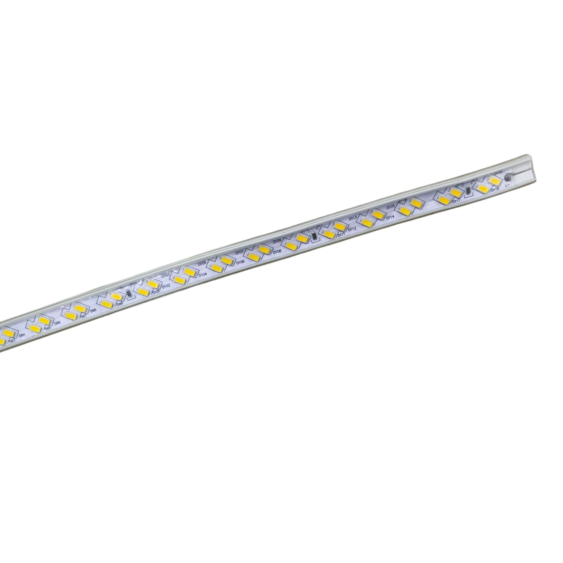 120LED warm white LED strip light 220V Clear Body with flexible design for home and decorative lighting