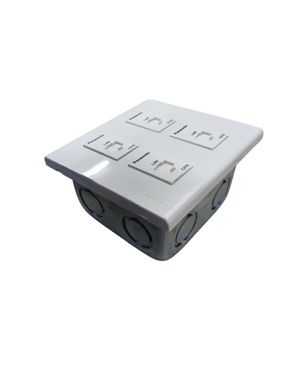Panasonic 4 Gang CAT6 Data Outlet Wide Series WEG6804+(4XWEG24886)+Utility Box