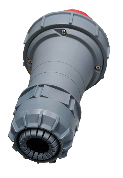 Grippes 125A industrial plug connector 4 pole in gray with robust design for secure electrical connections