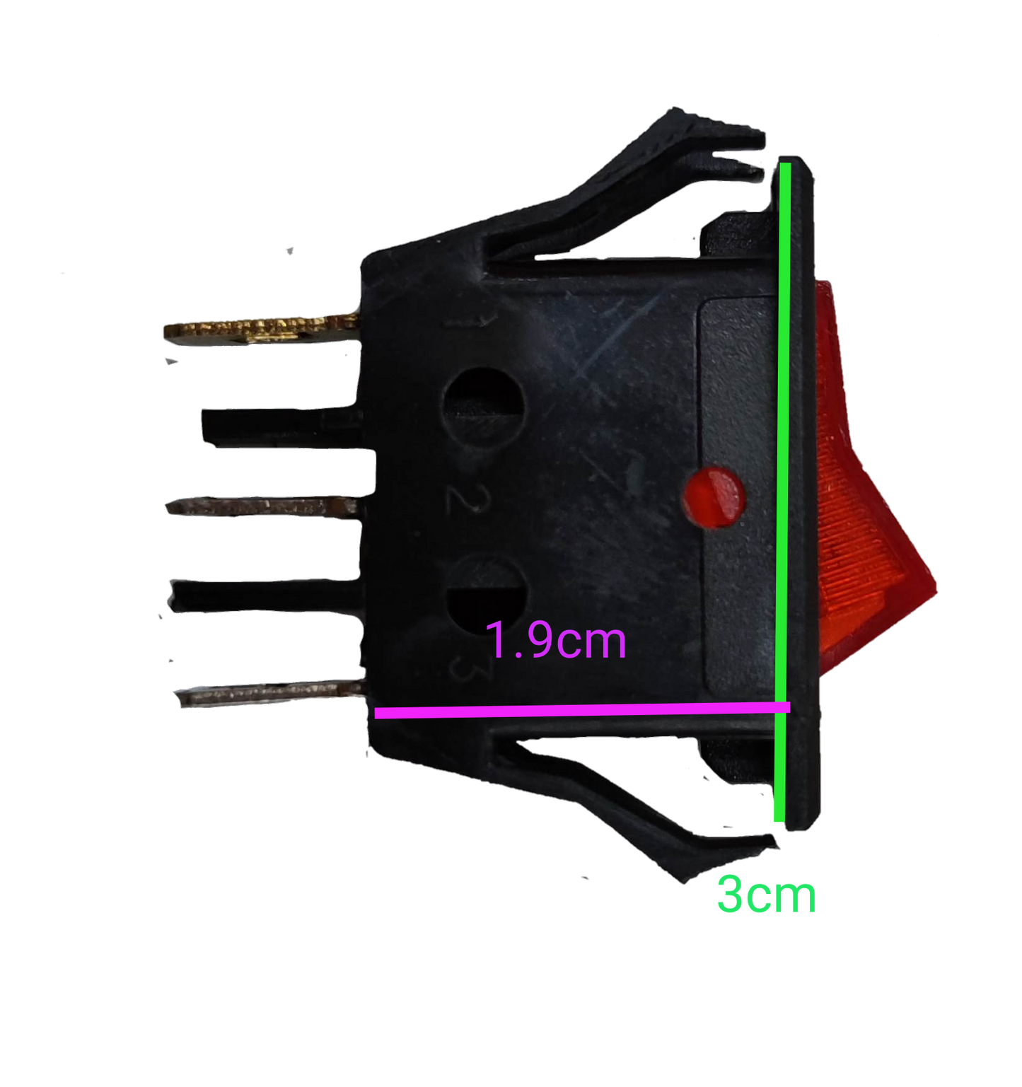 Rocker Switch 5A 125V Red Indicator SPST,