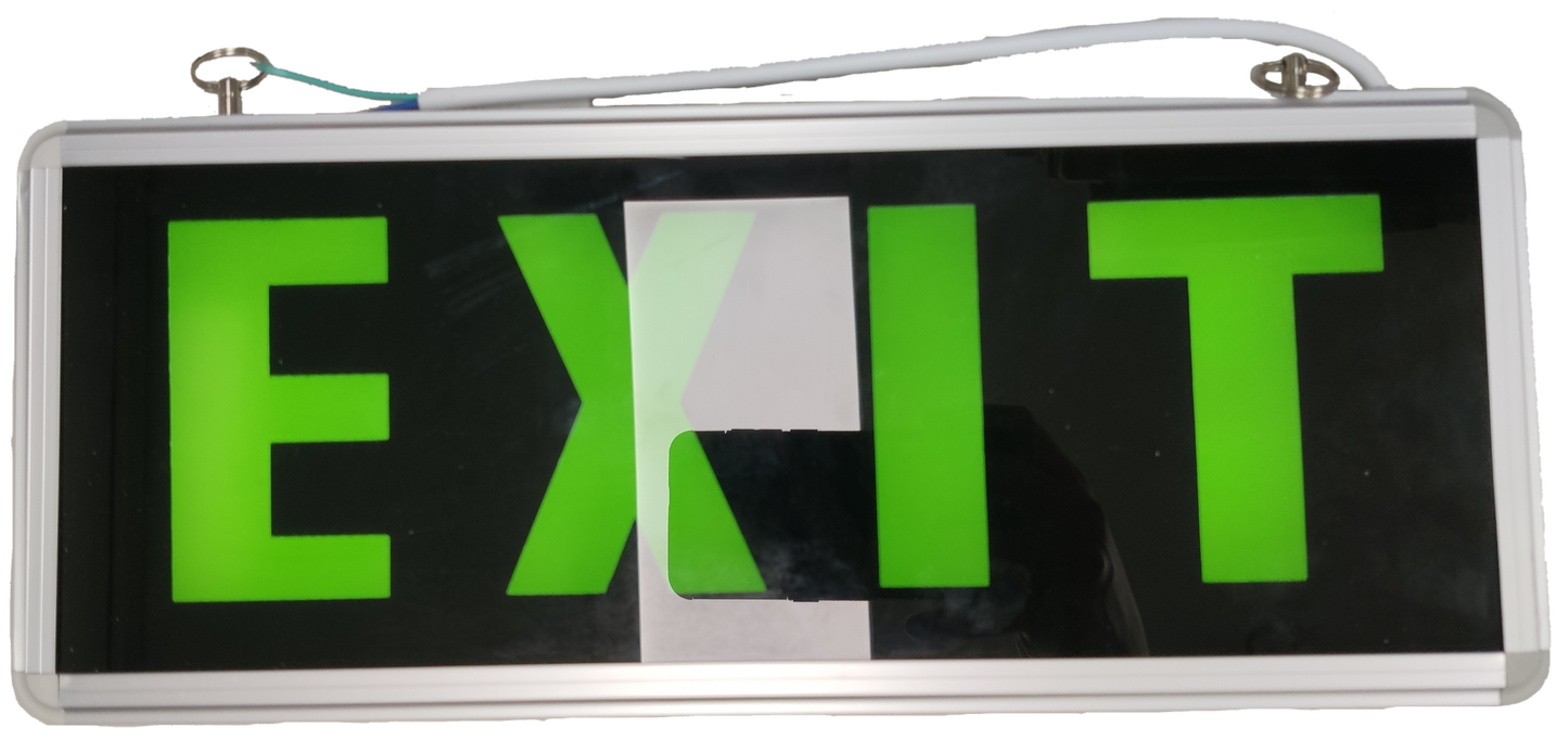 EXIT Sign LED Green (Front and Back EXIT) 220V with Back up Battery