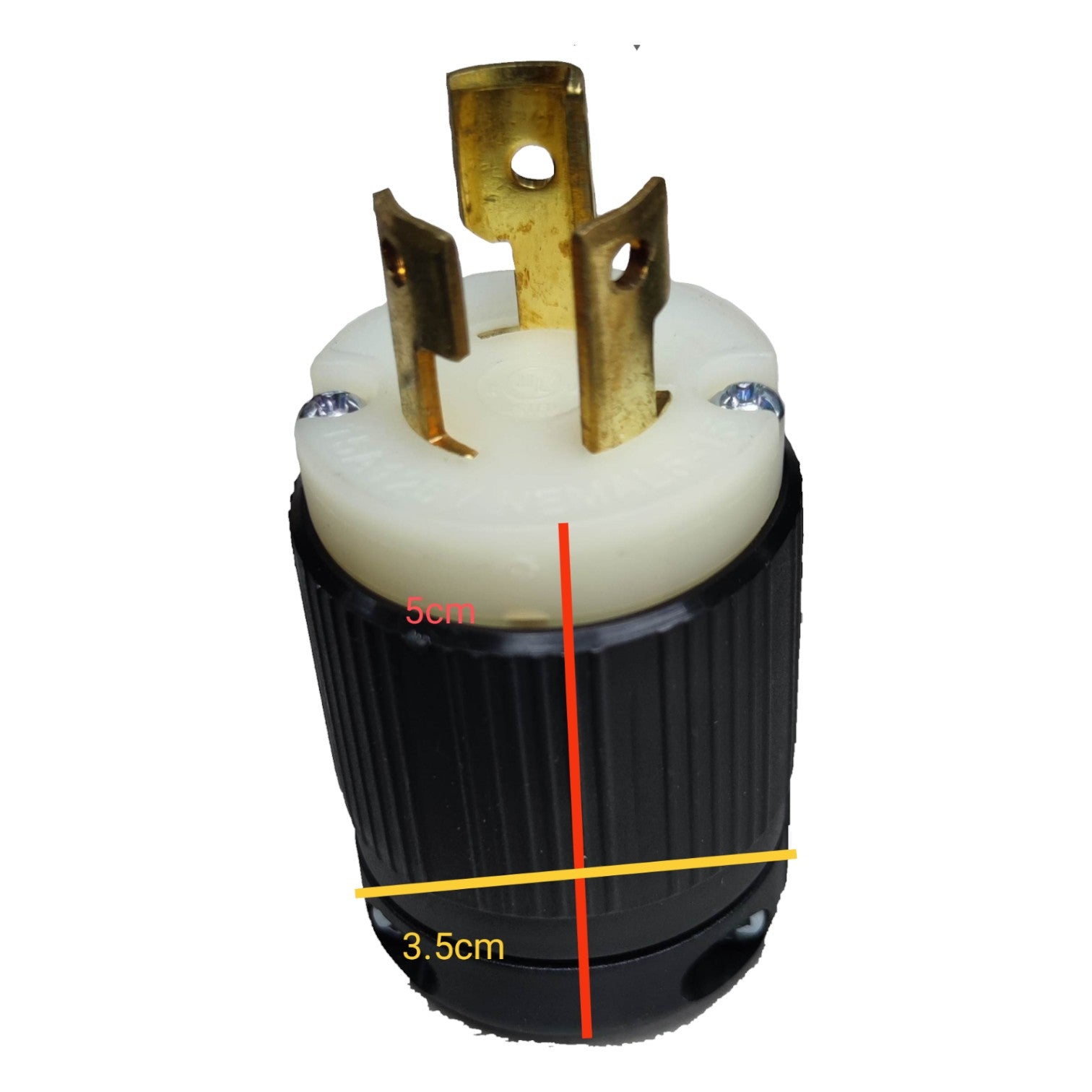 15A twist lock plug NEMA L5-15P with durable construction for secure electrical connections