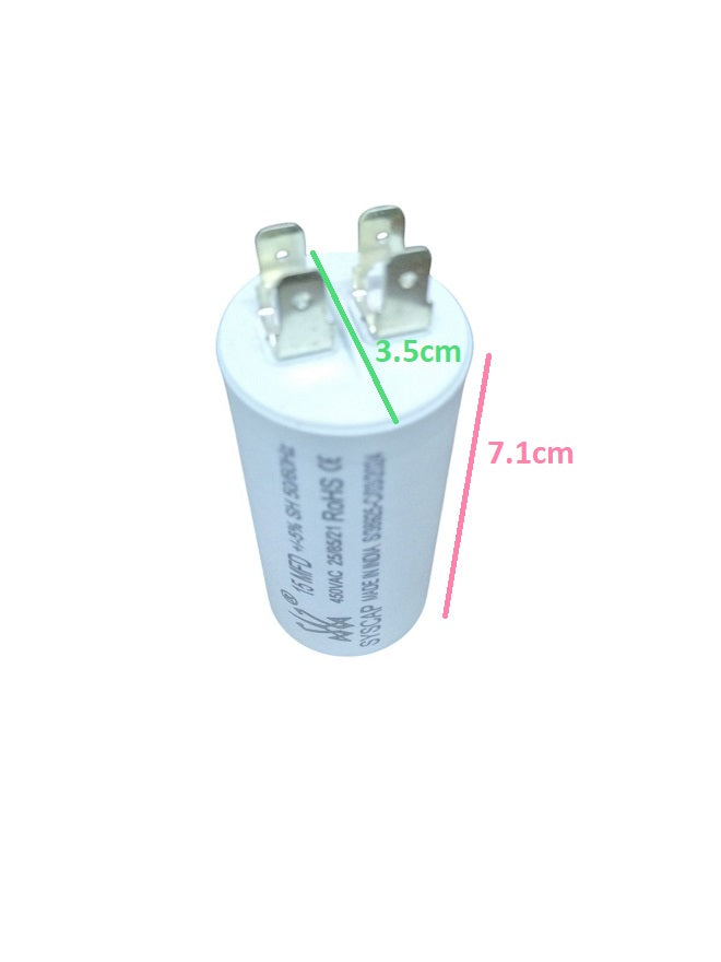 Syscap 15MFD motor running capacitor with three terminals for electrical circuit applications