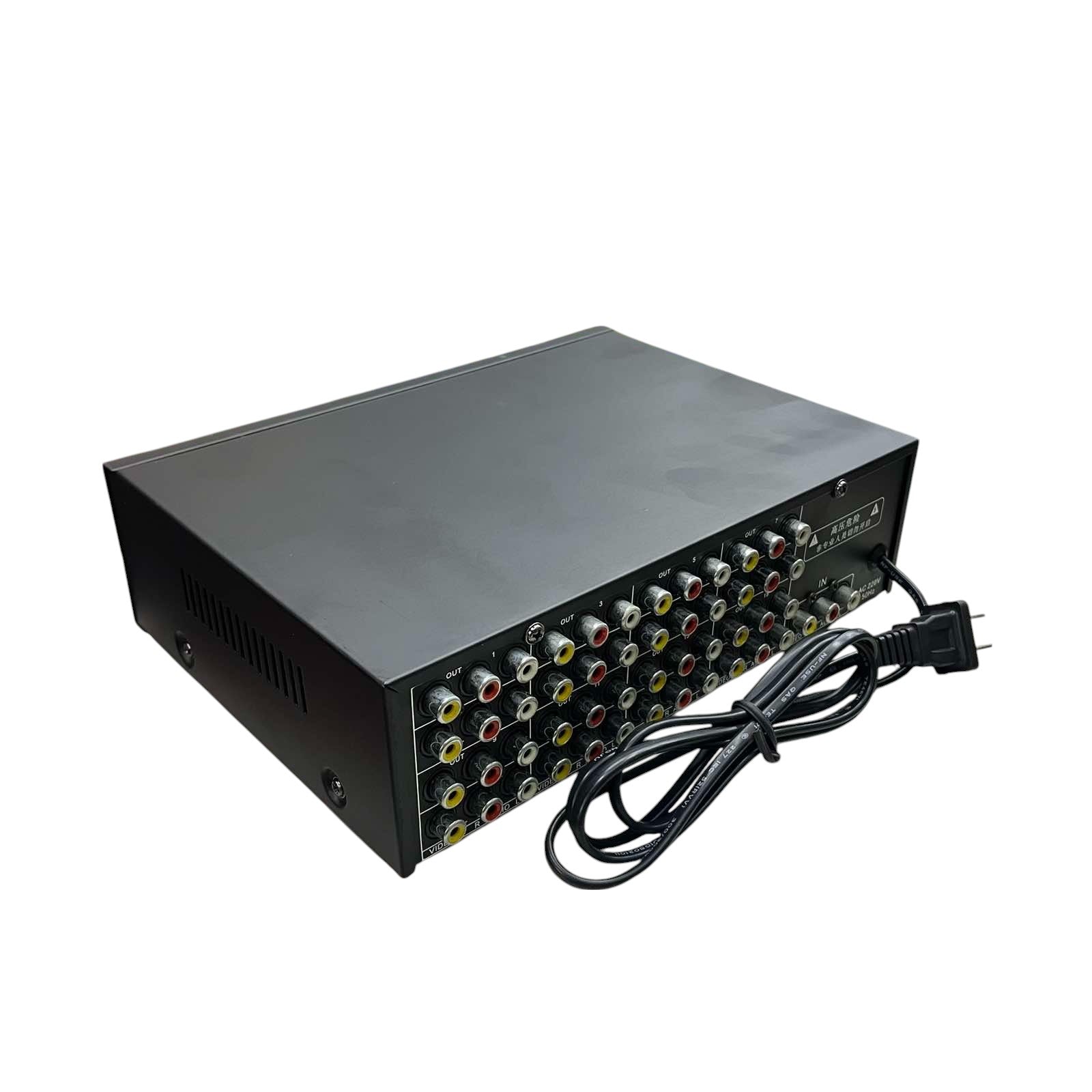 Grippes 16 port RCA audio video splitter black box with multiple input and output ports