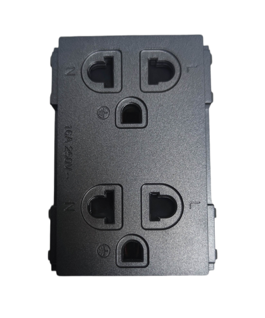Omni Duplex Universal Outlet with Ground ( Designer Series) Graphite DWG-402G 16A 250V