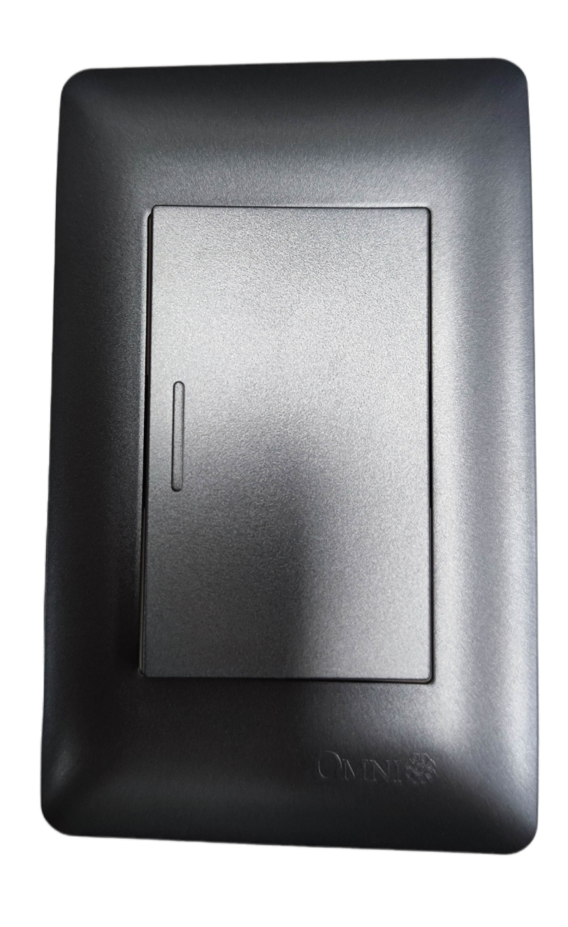 Omni 16A 250V light switch Manila in sleek silver design for modern electrical installations