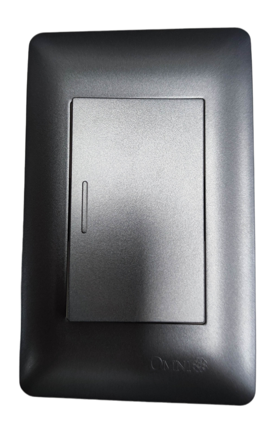 Omni 16A 250V light switch Manila in sleek silver design for modern electrical installations