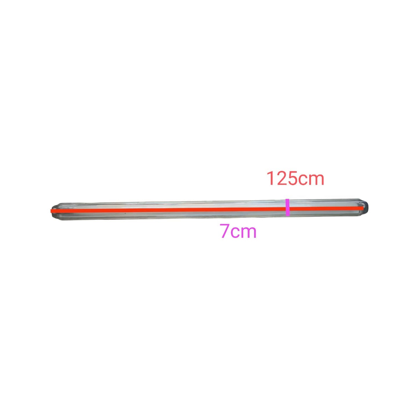 16W 220V daylight LED tube light 6500K in clear casing, measuring 125cm by 7cm for outdoor lighting