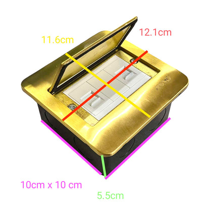Royu Floor Outlet 2 Gang LAN Outlet Available in Gold and Silver