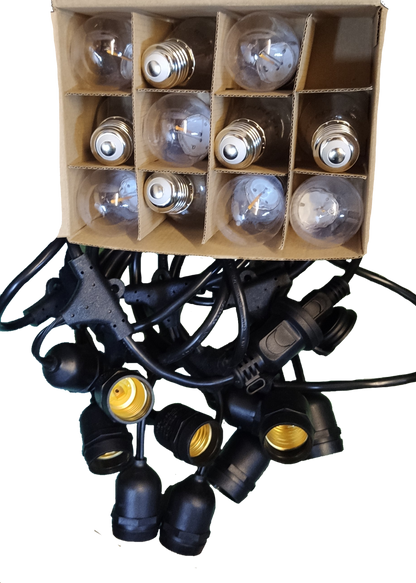 Firefly String Lights E27 1 W LED Warm White 30 Feet, 30W 220V Weather Proof FELH310, Outdoor String Light 10 Sockets