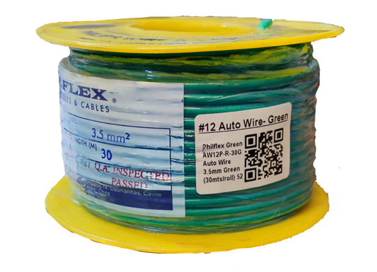 Philflex Autowire AWG 12 ( 3.5 mm), Automotive Wire #12 (3.5 mm) Green