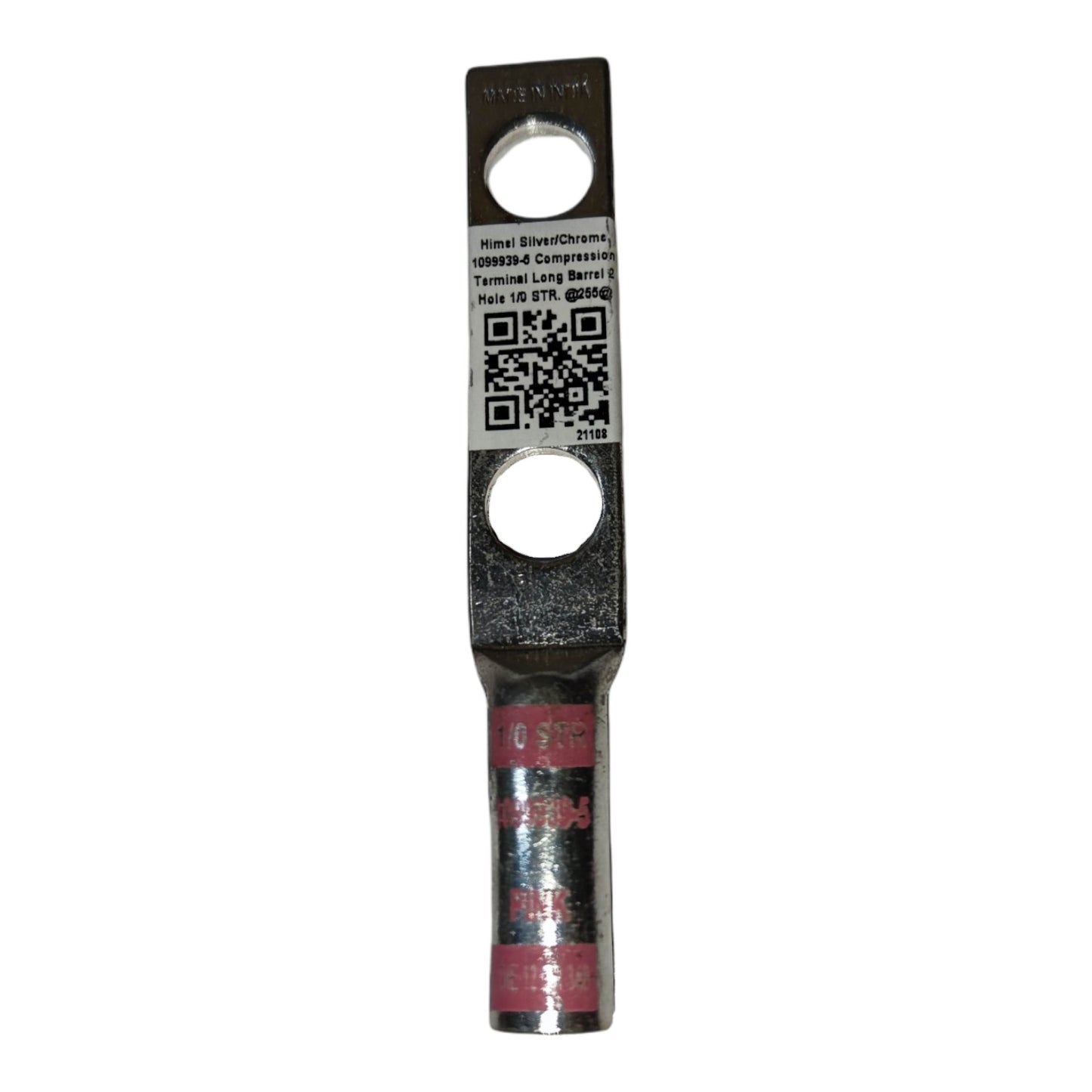 Utilux Terminal Lugs Long Barrel 2 Holes AWG 1/0 or 50mm Wire 14mm Stud 1099939-5 Ring Compression or Crimp Type