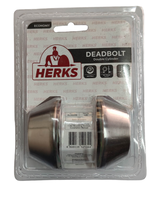 Deadbolt Double Cylinder ( Herks) HL3002SS Chrome