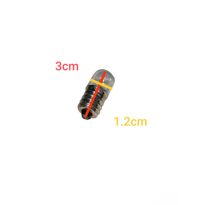 Measurement of a cylindrical object with dimensions labeled on a white  background 1W Pilot Lamp E12 3cm x 1.2cm, Indicator Bulb, Machine Bulb Available in Different Voltage Electx Electrical SUpply