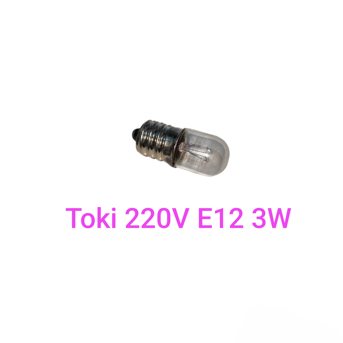 Small light bulb with technical  specifications on a white background 1W Pilot Lamp E12 3cm x 1.2cm, Indicator Bulb, Machine Bulb Available in Different Voltage Electx Electrical SUpply