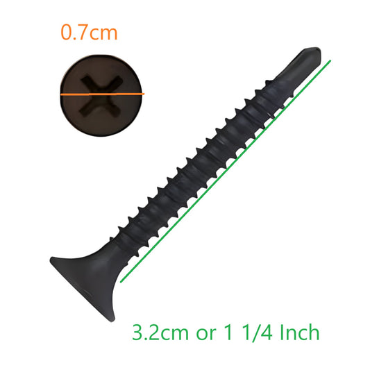 Gypsum Screw for Metal 1 1/4 Inches CAA-GSM-Steel1 1/4 Black Screw for Metal Parring 1Pc