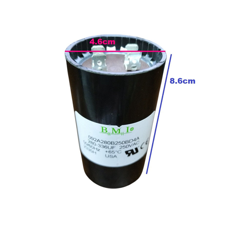 BMI Motor Starting Capacitor 280-366UF 250V AC, Capacitor 280-336MFD