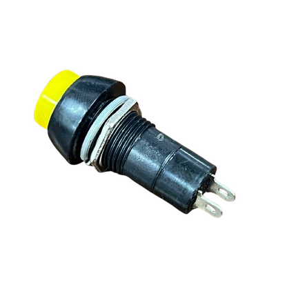 1A Monetary Switch 220V - Yellow Push Button with Black Base for Electrical Applications