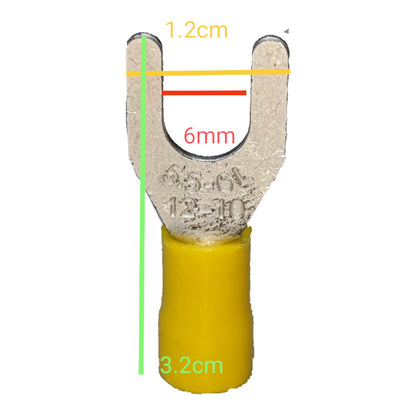 Local Terminal Lugs Y Type Yellow Insulation 5.5mm (5PCS + 5Pcs Free), Y Terminal Lugs, Y Terminal Lugs
