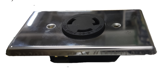 Grippes 30A Twist Lock Outlet with Stainless Plate 2P+E (3P) 250V(NEMA L6) WJ6331B and 9221, Twistlock