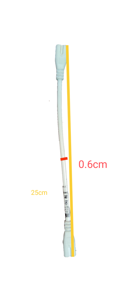 Local T-5 AC Cord Connector End to End 25cm (2Pins) Double Insulation T5 Cord Connector