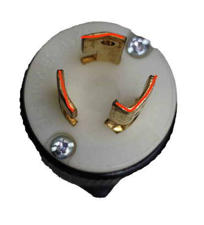 Grippes 15A Twistlock Plug 125V AC,  Twist Lock Plug 15A 2P+E ( 3Pins) BL515P Nema L-5
