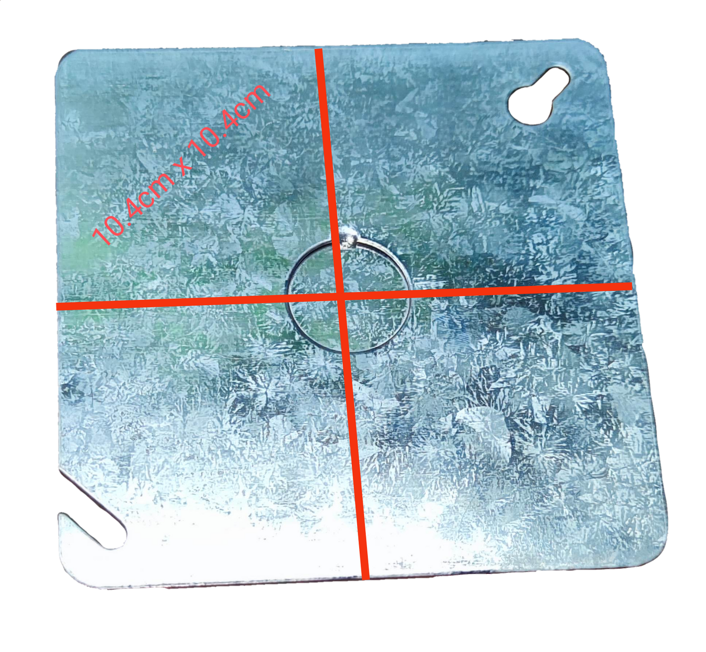 Royu 1mm Thickness AWG 18 Junction Box Cover with hole and red grid markings for precise measurements