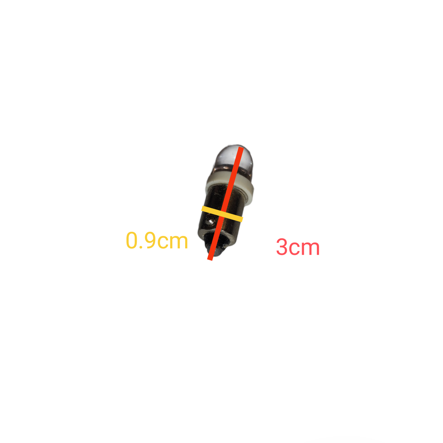 Grippes 1W LED pilot lamp 440V featuring compact design with dimensions 0.9cm x 3cm for efficient lighting
