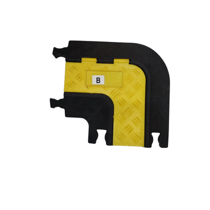BFT 2 channel cable ramp protector in black and yellow for safe cable management