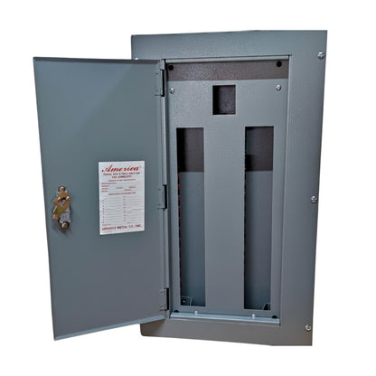 America 2 pole bolt on panel board with a secure locking mechanism and sturdy metal enclosure