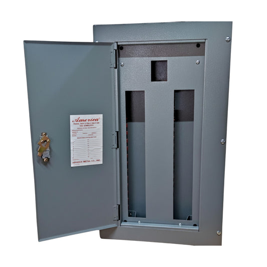 America 2 pole bolt on panel board with a secure locking mechanism and sturdy metal enclosure