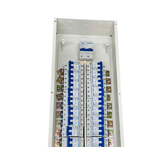 Royu & Koten electrical panel with 2 Pole Main and 18 Branches 2 Pole circuit breakers in white casing