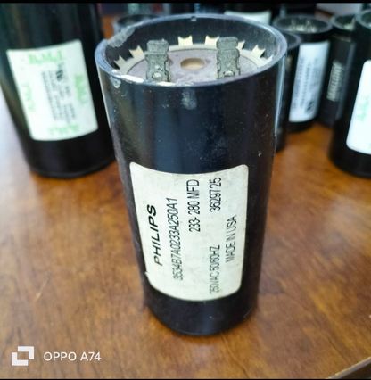 Philips Motor Starting Capacitor 233-280MFD 250V, Capacitor 233-280uF