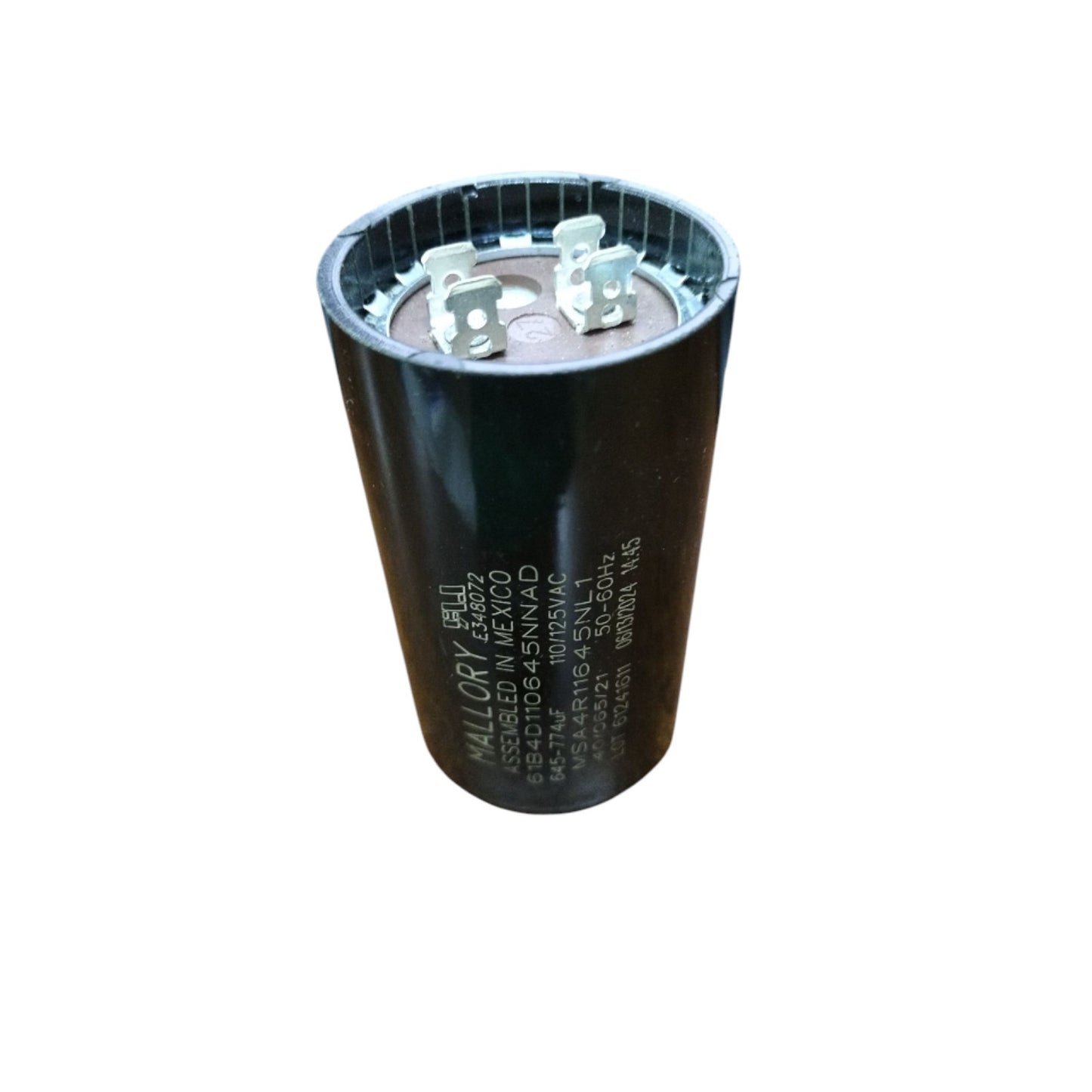 Mallory, Starting Capacitor 645-774uF 110-125V AC, Motor Capacitor 645-774MFD